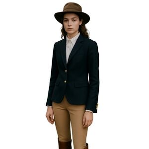 J. CREW classic Schoolboy Blazer Wool blend Sz: 2 black Style#05157 Academia